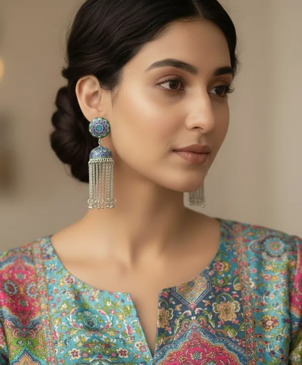 Multi_Mor_Jhumka_Earrings_For_Women